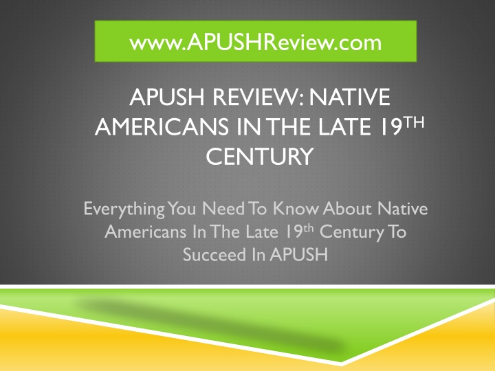 Native Americans in the Late 19th Century: APUSH Review