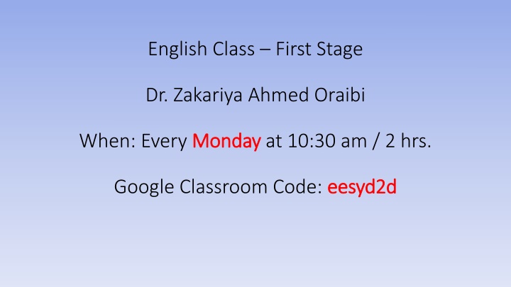 Mastering Present Simple Tense in English Language Class with Dr. Zakariya Ahmed Oraibi