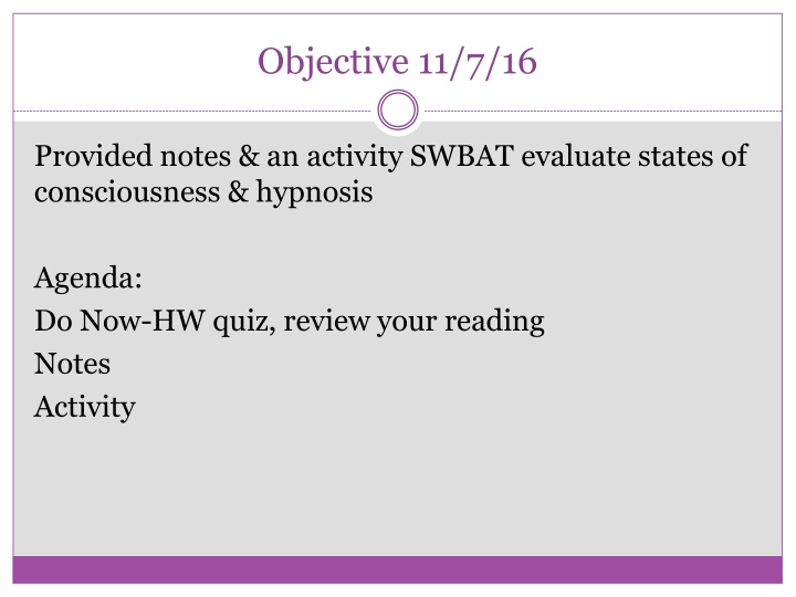 States of Consciousness and Hypnosis in Psychology