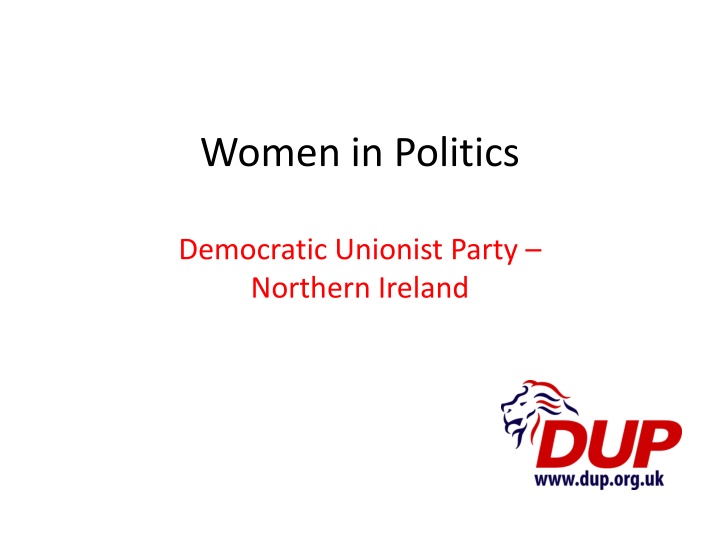 Women in Politics: Democratic Unionist Party of Northern Ireland