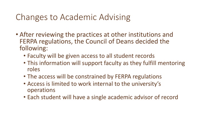 Enhanced Academic Advising at University