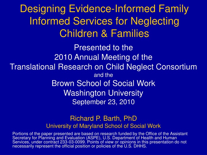 Enhancing Family Services for Neglected Children and Families