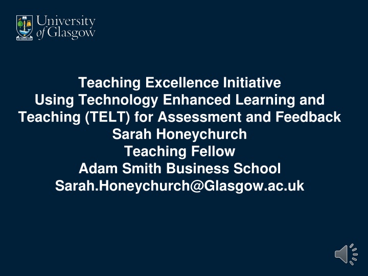 Using Technology for Assessment and Feedback in Teaching Excellence Initiative