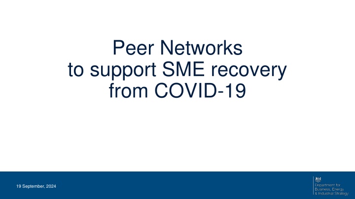 Supporting SME Recovery Through Peer Networks