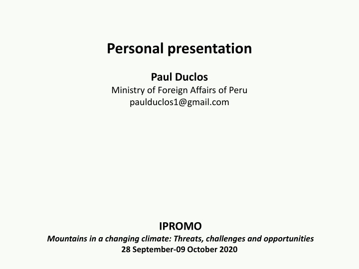Sustainable Mountain Conservation Initiative in Peru