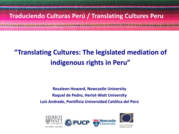 The Legislated Mediation of Indigenous Rights in Peru - Translating Cultures Project