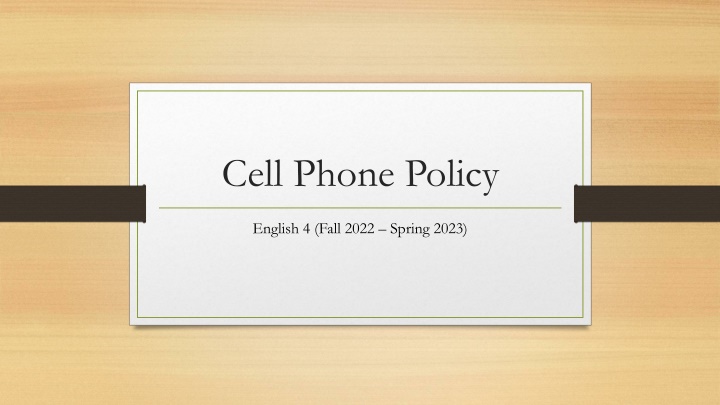 Implementation of Cell Phone Policy to Improve English Grades at Richwoods High School