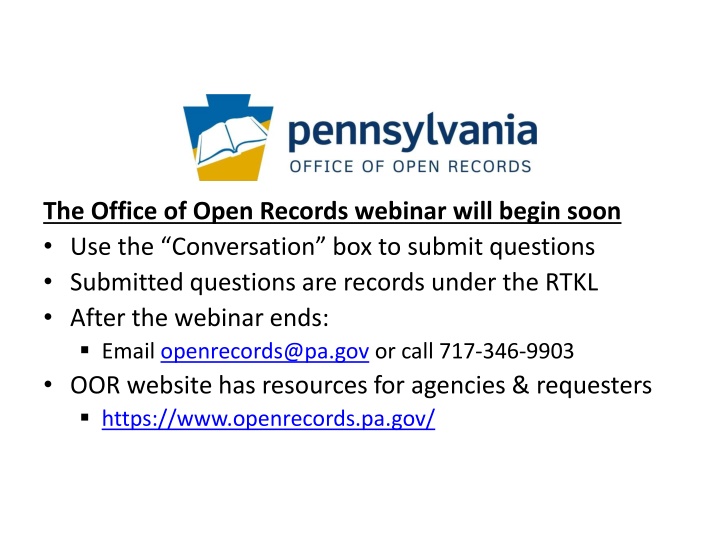 OOR Mediation Program in Pennsylvania