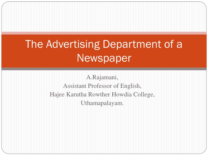 The Role of Advertising Department in Newspaper Success