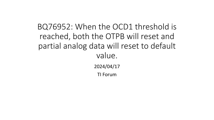 Troubleshooting AFE Resets in BQ76952 System