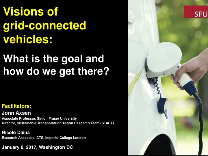 Workshop on Vision of Grid-Connected Vehicles and Vehicle-Grid Integration