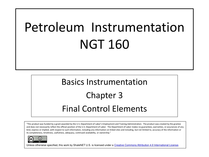 Basics of Final Control Elements in Fluid Flow Systems