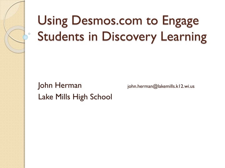 Desmos for Interactive Discovery Learning