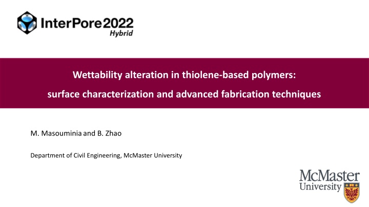 Wettability Alteration in Thiolene-Based Polymers