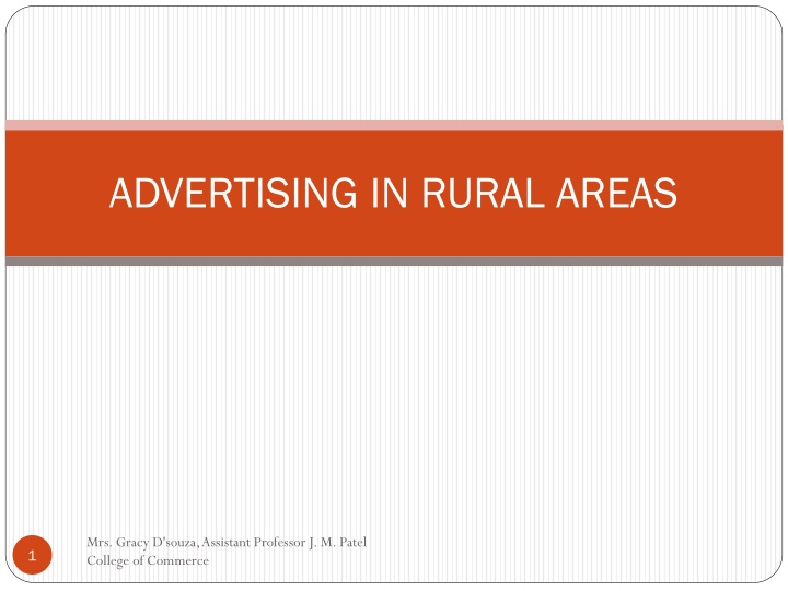 Advertising in Rural Areas - Insights from Mrs. Gracy D'souza