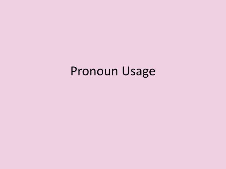 Pronoun Case: Nominative and Objective Pronouns