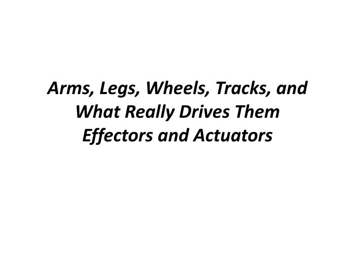 Robot Effectors, Actuators, and Their Functions