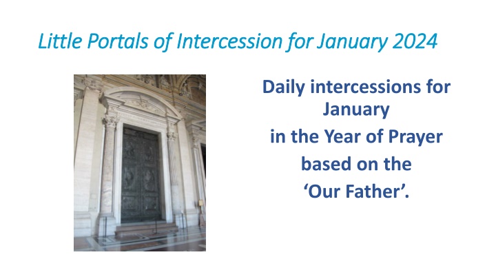 January 2024 Daily Intercessions for Spiritual Unity