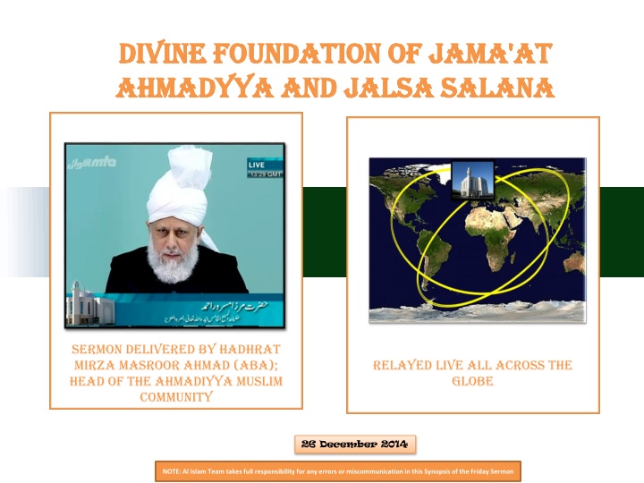 Jalsa Salana: The Global Movement of Ahmadis for Spiritual Enlightenment