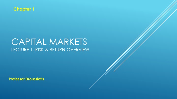 Risk and Return in Capital Markets