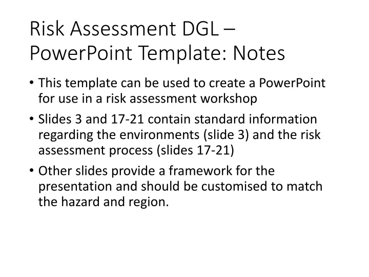 Risk Assessment Workshop Presentation Template