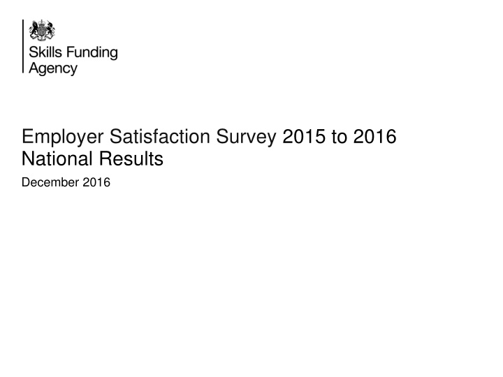 Employer Satisfaction Survey 2015-2016: Key Findings and Analysis