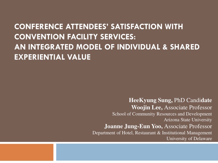 Convention Attendees' Satisfaction with Facility Services