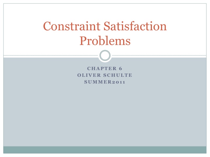 Constraint Satisfaction Problems in AI