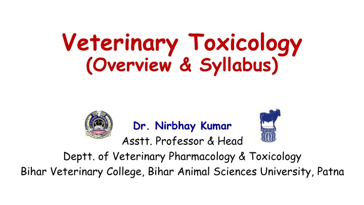 Overview of Veterinary Toxicology Syllabus and Topics Covered