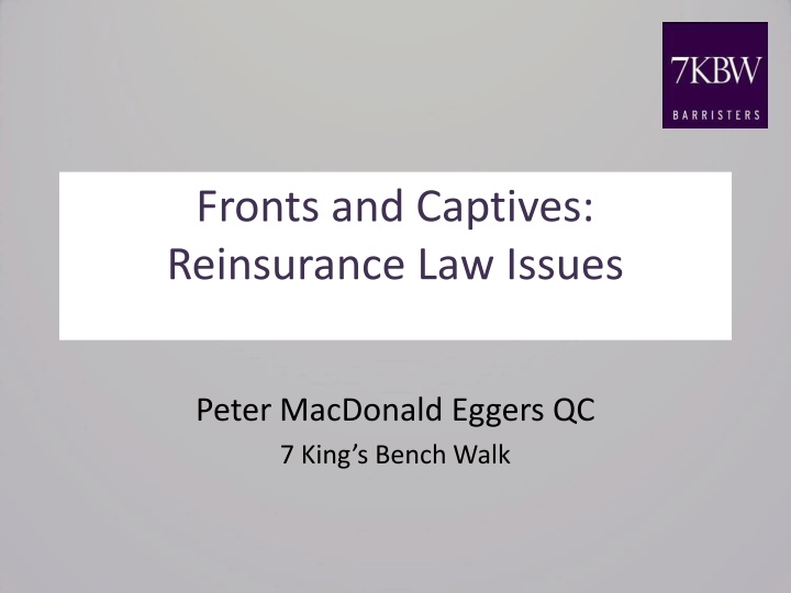 Fronting and Captive Reinsurance in English Law