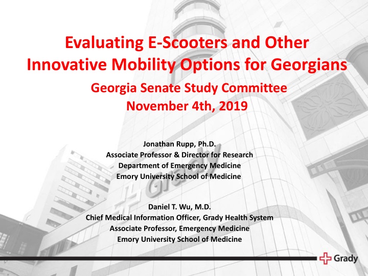Evaluating E-Scooters and Innovative Mobility Options in Georgia