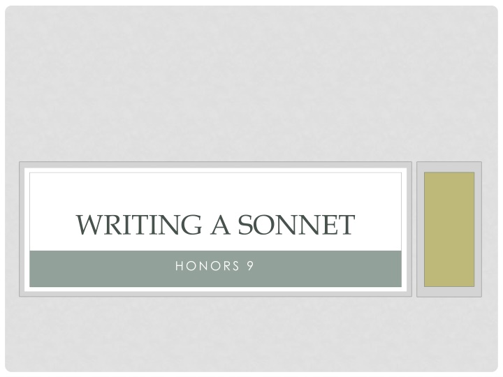 Art of Writing Sonnets and Understanding Iambic Pentameter