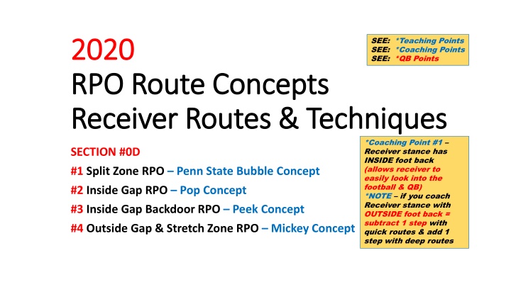 Football RPO Route Concepts and Coaching Points