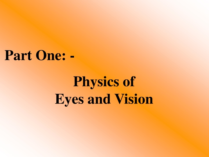 Fascinating Physics of Eyes and Vision