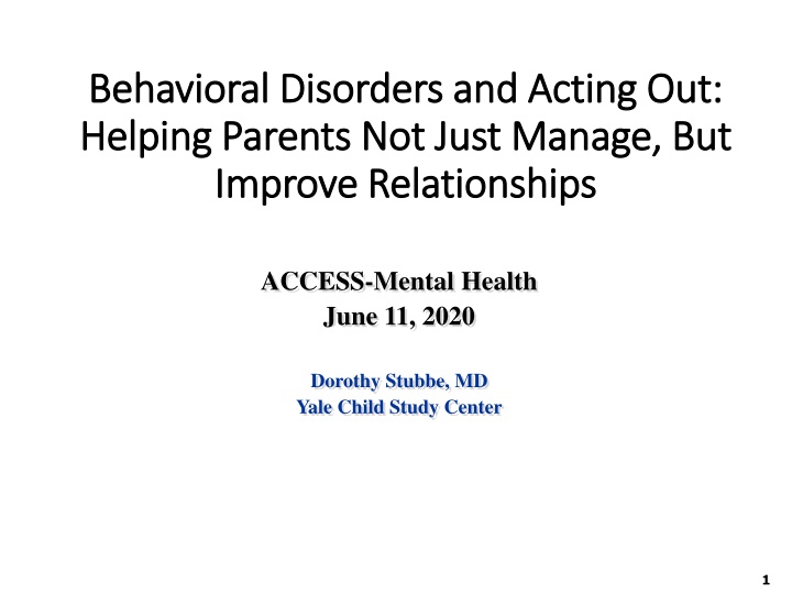 Behavioral Disorders in Children: Strategies for Parents