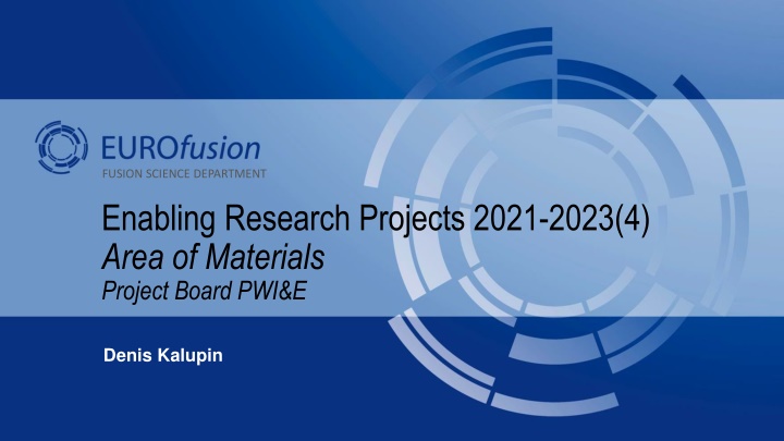 Fusion Science Department Enabling Research Projects 2021-2023