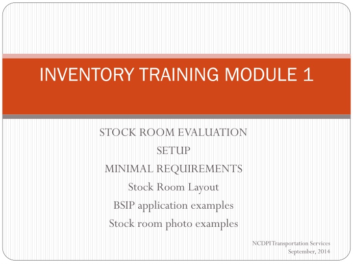 Efficient Stock Room Setup for Inventory Management