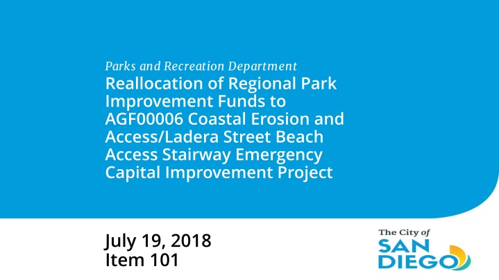 Parks and Recreation Department Reallocation for Coastal Erosion Emergency Project