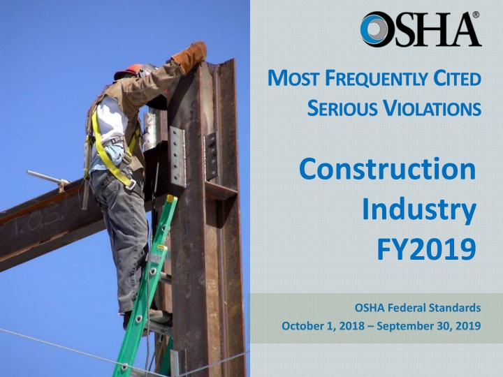 Most Frequently Cited Serious Violations in Construction Industry FY2019