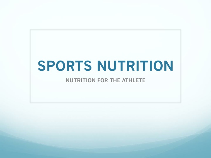 Role of Carbohydrates in Sports Nutrition