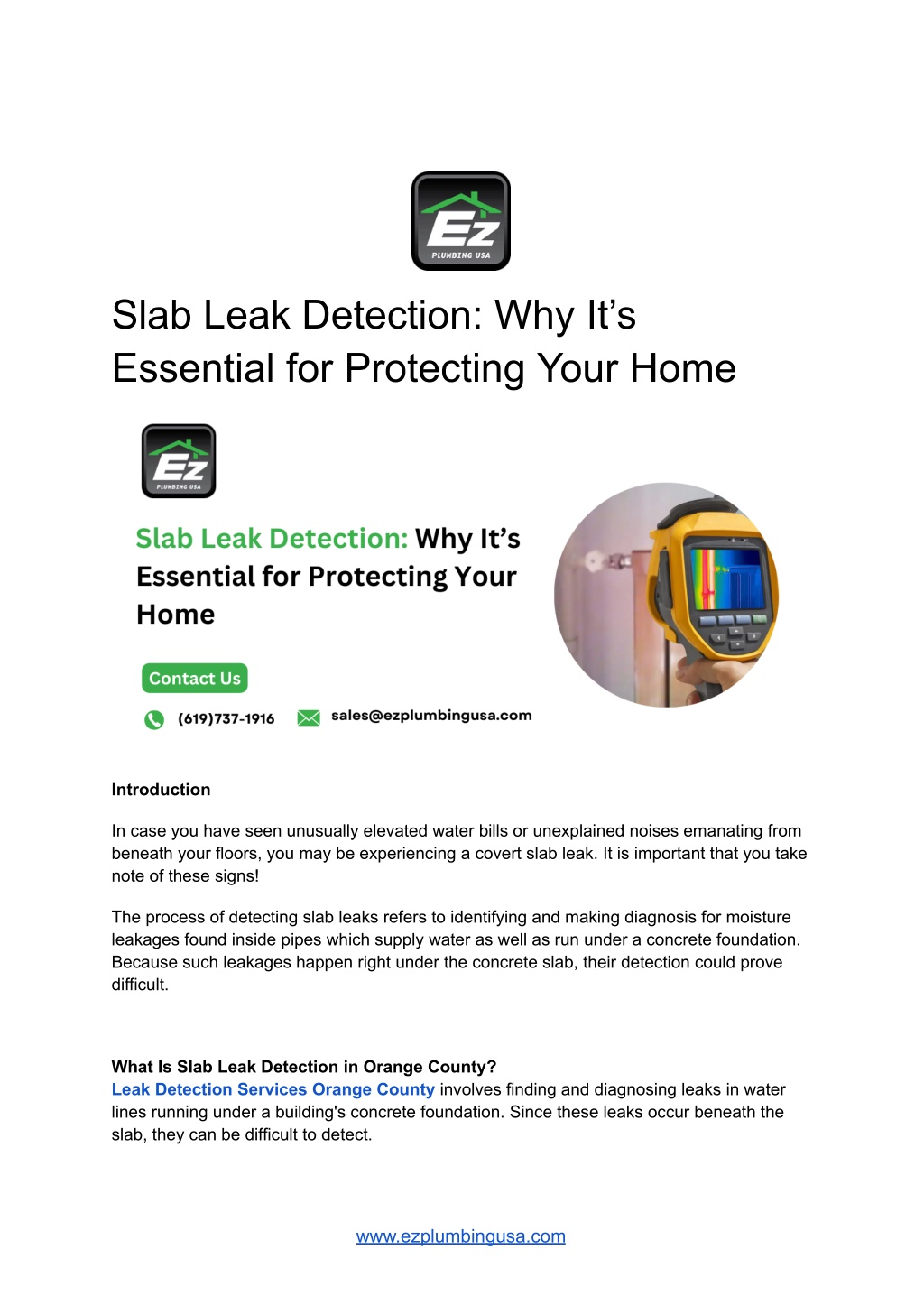 slab leak detection why it s essential l.w