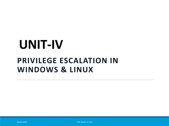 Privilege Escalation in Windows and Linux Systems