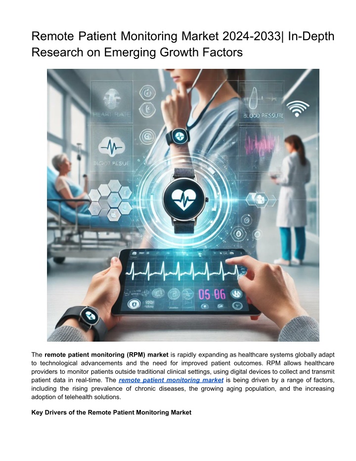 remote patient monitoring market 2024 2033 n.w