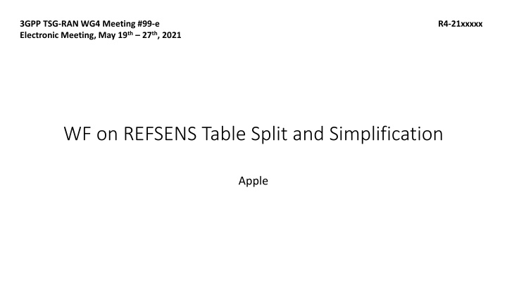 Review of FR1 REFSENS Table in 3GPP TSG-RAN-WG4 Meeting #99-e