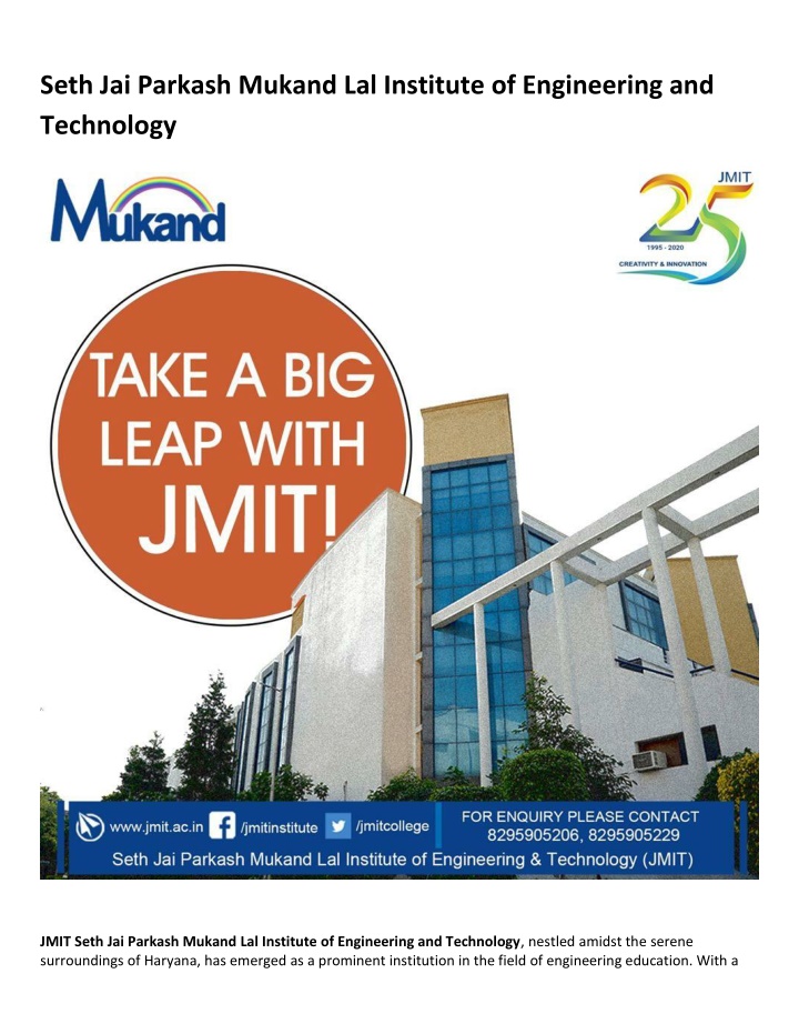 seth jai parkash mukand lal institute n.w