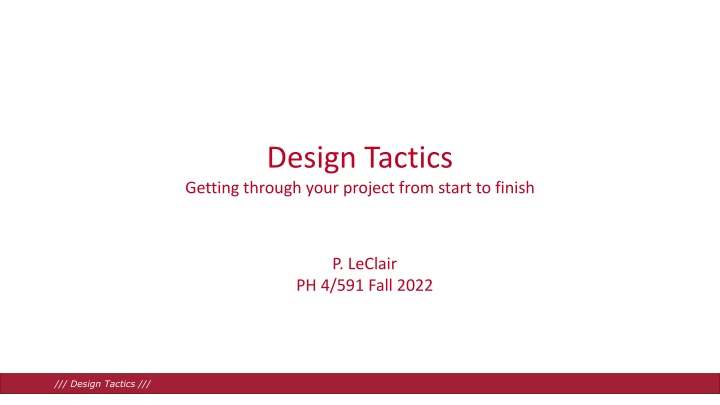 Mastering Design Tactics: A Comprehensive Guide for Project Success