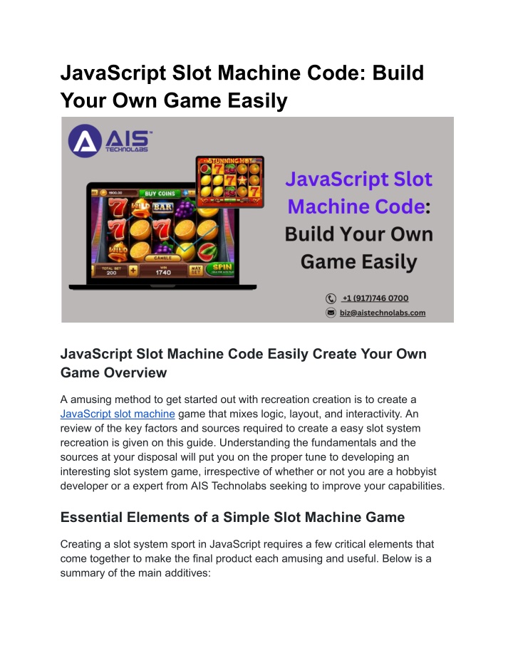 javascript slot machine code build your own game n.w