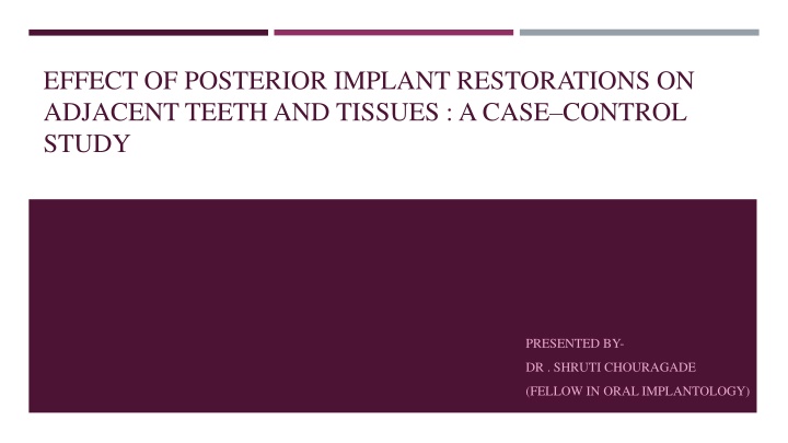 Effect of Posterior Implant Restorations on Adjacent Teeth and Tissues: A Case Control Study