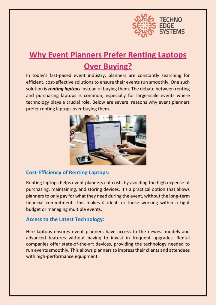 why event planners prefer renting laptops over n.w