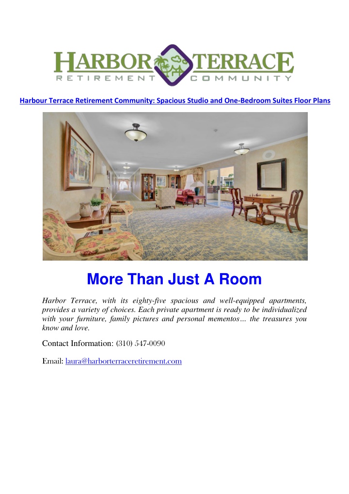 harbour terrace retirement community spacious n.w
